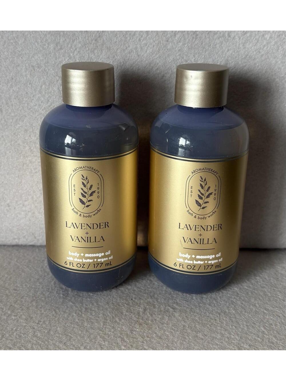 Lot of 2 BRAND NEW Lavender + Vanilla Body + Massage Oil Bath & Body Works